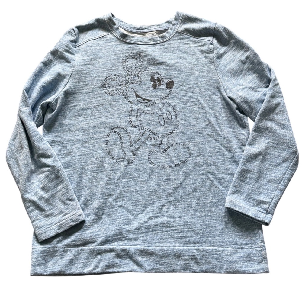 Disney Parks Mickey Mouse Typography Graphic Sweatshirt Blue XL Women